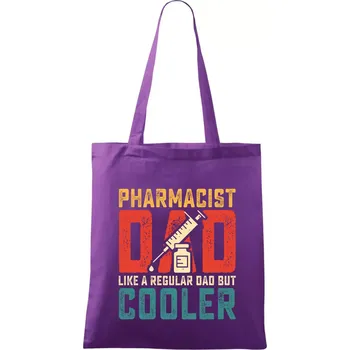 Nákupní taška Pharmacis dad like a regular dad - Taška bavlněná - 42 x 38 cm ( Fialová )