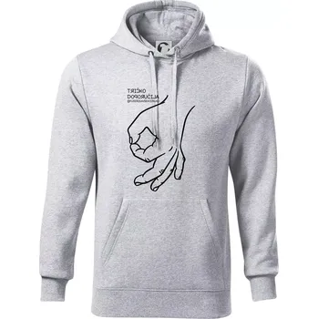 Pánská mikina Tričko doporučila fuserinavsehodruhu - Mikina pánská Cape s kapucí - 3XL ( Světlešedý Melír )