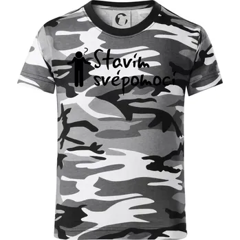 Chlapecké tričko Stavím svépomocí - ikona - Dětské maskáčové triko - 134 cm/8 let ( Šedý maskáč )