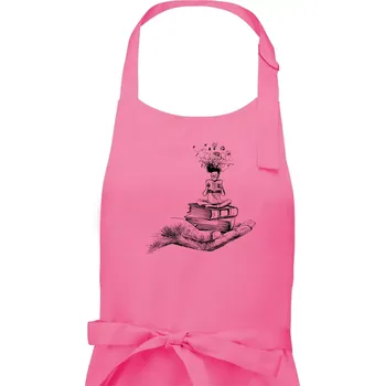 Kuchyňská zástěra Čtenář - ruka kreslená - Pánská zástěra na vaření - Univerzální velikost ( Růžová )