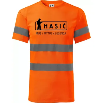 Pánské oblečení Hasič - muž mýtus legenda - Triko reflexní - HV PROTECT - 2XL ( Neonově oranžová )