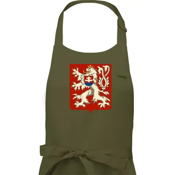 Kuchyňská zástěra Znak ČSR - Třetí Československá republika (1945–1948) - Pánská zástěra na vaření - Univerzální velikost ( Khaki )