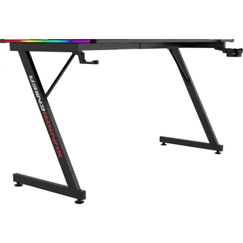 Počítačový stůl Herní stůl SHADOW GAMER 2.0 140 cm LED RGB černý