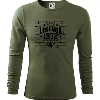 Pánská móda Zedník - legenda - 1972 - Triko s dlouhým rukávem FIT-T long sleeve - M ( Khaki )