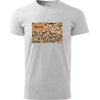 Dřevo - můj letní relax - Triko extra velké (5-8XL) - 8XL ( Světlešedý Melír )
