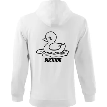 Pánská mikina Ducktor - Mikina s kapucí na zip trendy zipper - L ( Bílá )