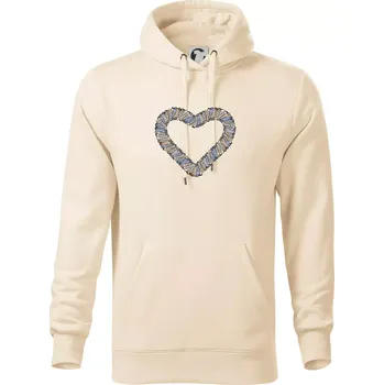 Pánská mikina Srdce z knih - Mikina pánská Cape s kapucí - 5XL ( Mandlová )