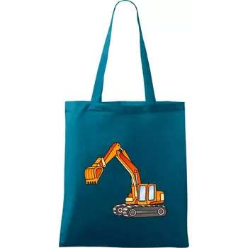 Bagr bez nápisu oranžový - Taška bavlněná - 42 x 38 cm ( Petrolejová )