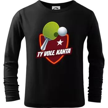 Chlapecké tričko Stolní tenis - ty vole, kanta - Triko dětské Long Sleeve - 134 cm/8 let ( Černá )