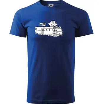 Pánské tričko Tramvaj číslo 22 - Triko extra velké (5-8XL) - 6XL ( Královská modrá )