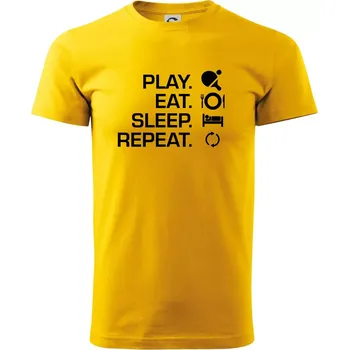 Pánské tričko Stolní tenis - eat sleep - Triko extra velké (5-8XL) - 8XL ( Žlutá )