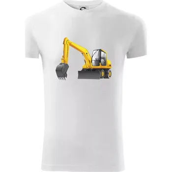 Pánské oblečení Bagr bez nápisu ze předu - Viper FIT - Pánské zůžené tričko - S ( Bílá )