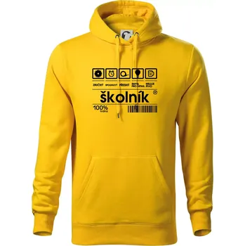 Pánská mikina Čárový kód - Školník - Mikina pánská Cape s kapucí - L ( Žlutá )