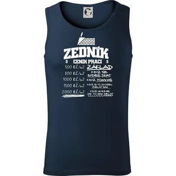 Ceník zedníka - cena za metr - Tílko pánské Core - XL ( Námořní modrá (velmi tmavá - téměř černá) )