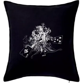 Polštář Poker skica - Polštář 50x50 - 50x50 - Pouze potah ( Černá )