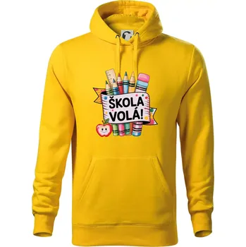 Pánská mikina Škola volá - barevné - Mikina pánská Cape s kapucí - M ( Žlutá )