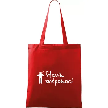 Nákupní taška Stavím svépomocí - ikona - Taška bavlněná - 42 x 38 cm ( Červená )