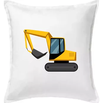 Polštář Bagr bez nápisu z boku - Polštář 50x50 - 50x50 - Pouze potah ( Bílá )