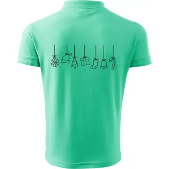 Pánská košile Rodinná vánoční trička - Vánoční ozdoby na provázku - Polokošile pánská Pique Polo 203 - 4XL ( Mátová )