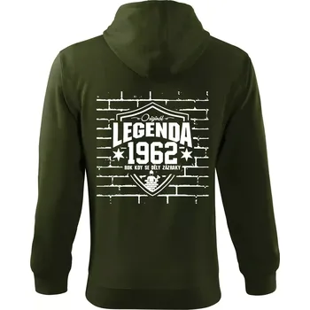 Pánská mikina Zedník - legenda - 1962 - Mikina s kapucí na zip trendy zipper - S ( Military )