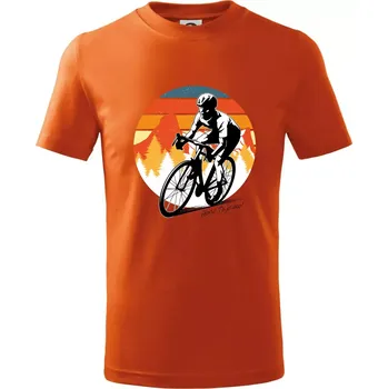 Cyklist - Hory? To je ono! - Tričko dětské bavlněné - 104-110cm / 3-4 roky ( Oranžová )