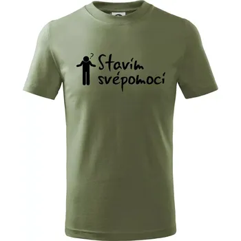 Stavím svépomocí - ikona - Tričko dětské bavlněné - 146 cm/10 let ( Khaki )
