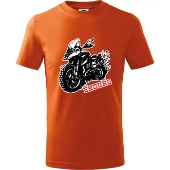 Moto Enduro - Tričko dětské bavlněné - 134 cm/8 let ( Oranžová )