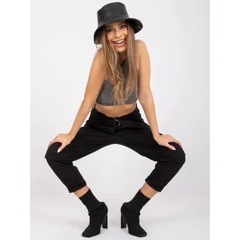 Dámské kalhoty Dámské kalhoty černé- bavlna/elastan- elastický pas, S i523_2016103149445