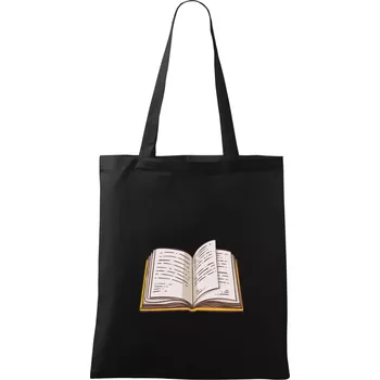 Nákupní taška Kniha barevná otevřená - Taška bavlněná - 42 x 38 cm ( Černá )
