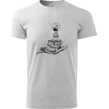 Čtenář - ruka kreslená - Triko extra velké (5-8XL) - 7XL ( Světlešedý Melír )