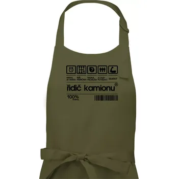 Kuchyňská zástěra Čárový kód řidič kamionu - Pánská zástěra na vaření - Univerzální velikost ( Khaki )