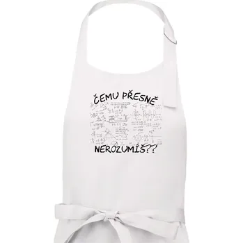 Kuchyňská zástěra Čemu přesně nerozumíš - fyzika - Pánská zástěra na vaření - Univerzální velikost ( Bílá )