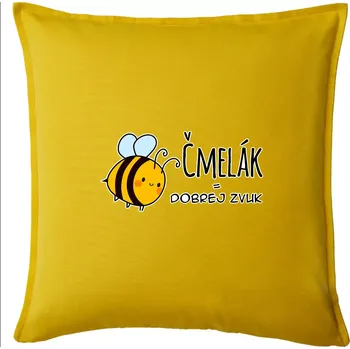 Polštář Čmelák = dobrej zvuk - Polštář 50x50 - 50x50 - Pouze potah ( Žlutá )