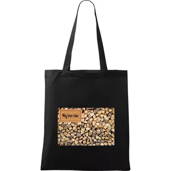 Nákupní taška Dřevo - můj letní relax - Taška bavlněná - 42 x 38 cm ( Černá )