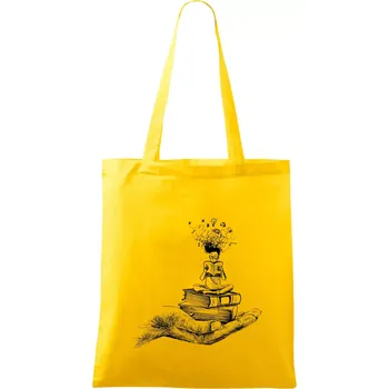 Čtenář - ruka kreslená - Taška bavlněná - 42 x 38 cm ( Žlutá )