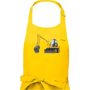 Kuchyňská zástěra Bagr bez nápisu ze předu - Dámská zástěra na vaření - Univerzální velikost ( Žlutá )