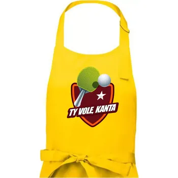 Kuchyňská zástěra Stolní tenis - ty vole, kanta - Pánská zástěra na vaření - Univerzální velikost ( Žlutá )