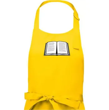 Kuchyňská zástěra Kniha černobílá otevřená s textem - Pánská zástěra na vaření - Univerzální velikost ( Žlutá )