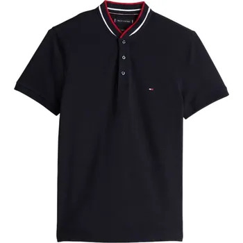 Pánské oblečení Pánské tenisové polo tričko Tommy Hilfiger Mao Tipped Slim Modrý (XXL)