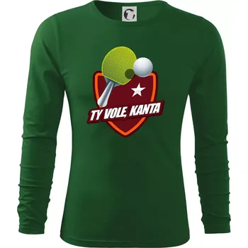 Pánské oblečení Stolní tenis - ty vole, kanta - Triko s dlouhým rukávem FIT-T long sleeve - M ( Lahvově zelená )