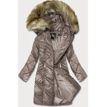 Dámská cargo bunda Dámská prošívaná bunda s kapucí cappuccino, odstíny béžové M (38) i392_21657-47