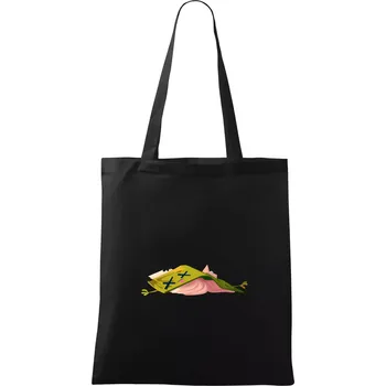 Kreslená kniha unavená - Taška bavlněná - 42 x 38 cm ( Černá )