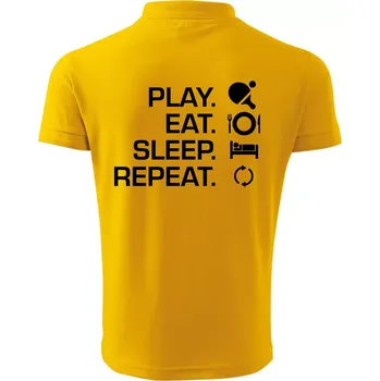 Pánská košile Stolní tenis - eat sleep - Polokošile pánská Pique Polo 203 - S ( Žlutá )