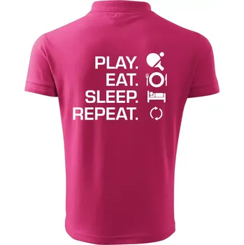 Pánská košile Stolní tenis - eat sleep - Polokošile pánská Pique Polo 203 - 4XL ( Purpurová )