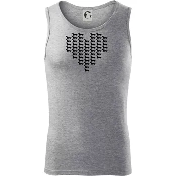 Jezevčík - Srdce - Tílko pánské Core - 2XL ( Tmavě šedý melír )