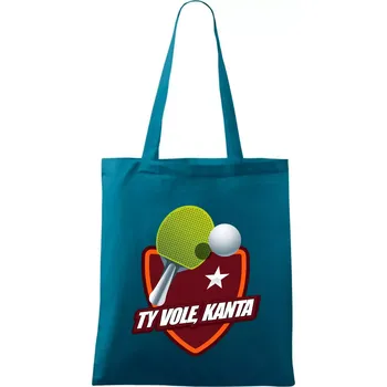 Stolní tenis - ty vole, kanta - Taška bavlněná - 42 x 38 cm ( Petrolejová )
