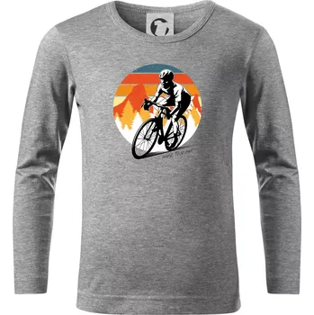Chlapecké tričko Cyklista - Mountains! This is it! - Triko dětské Long Sleeve - 122 cm/6 let ( Tmavě šedý melír )