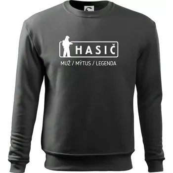 Pánská mikina Hasič - muž mýtus legenda - Mikina Essential pánská - 3XL ( Tmavá břidlice (šedá se zeleným nádechem) )