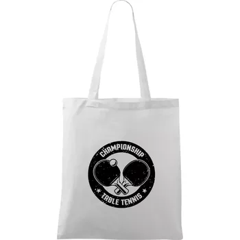 Championship Table tennis - kulatý - Taška bavlněná - 42 x 38 cm ( Bílá )