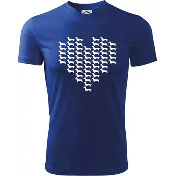 Chlapecké tričko Jezevčík - Srdce - Dětské triko sportovní (dresovina) - 122 cm/6 let ( Královská modrá )